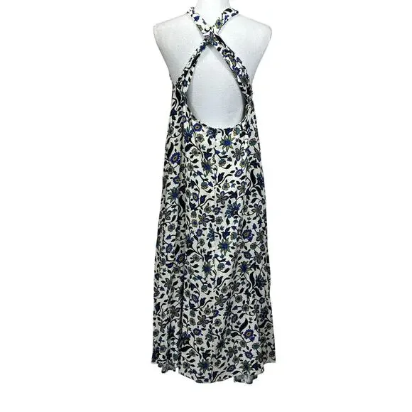 Sezane Blue and Cream Floral Maxi Dress - Picture 3 of 5